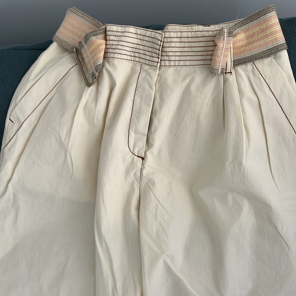 Missoni Full Legged, Pleated, Cotton, Ankle Length Trousers